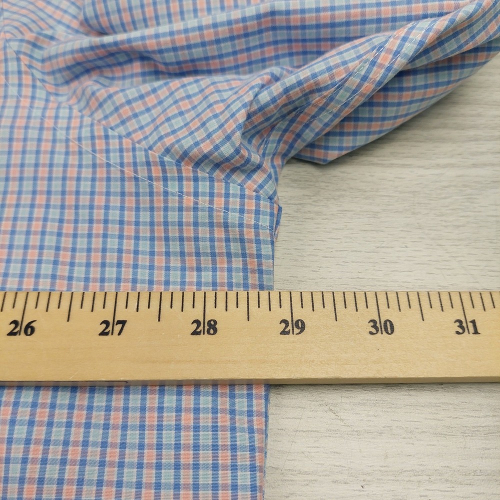 UNTUCKit Button Down Mens XXXLC Blue Orange Check Wrinkle Free Cotton Shirt - Picture 5 of 6